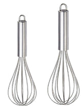 Kuber Industries 2 Pieces Stainless Steel Hand Blender Mixer Froth Whisker Latte Maker for Milk Coffee Egg Beater Juice, 25 cm,30 cm (Silver) - CTKTC30359